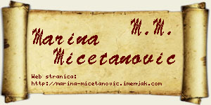 Marina Mičetanović vizit kartica